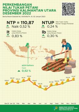 Nilai Tukar Petani (NTP) Desember 2022 Sebesar 110,87 Atau Naik 0,52 Persen