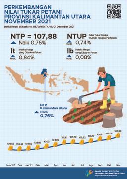 Farmers Terms Of Trade (FTT) November 2021 Was 107.88 Or Up 0.76 Percent In Kalimantan Utara Province