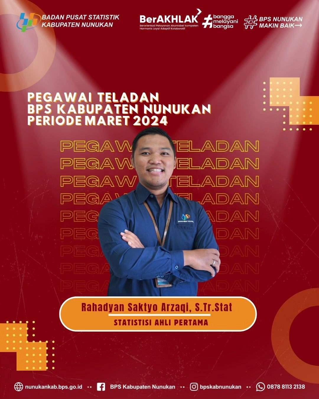 Pegawai Teladan Maret 2023 BPS Nunukan