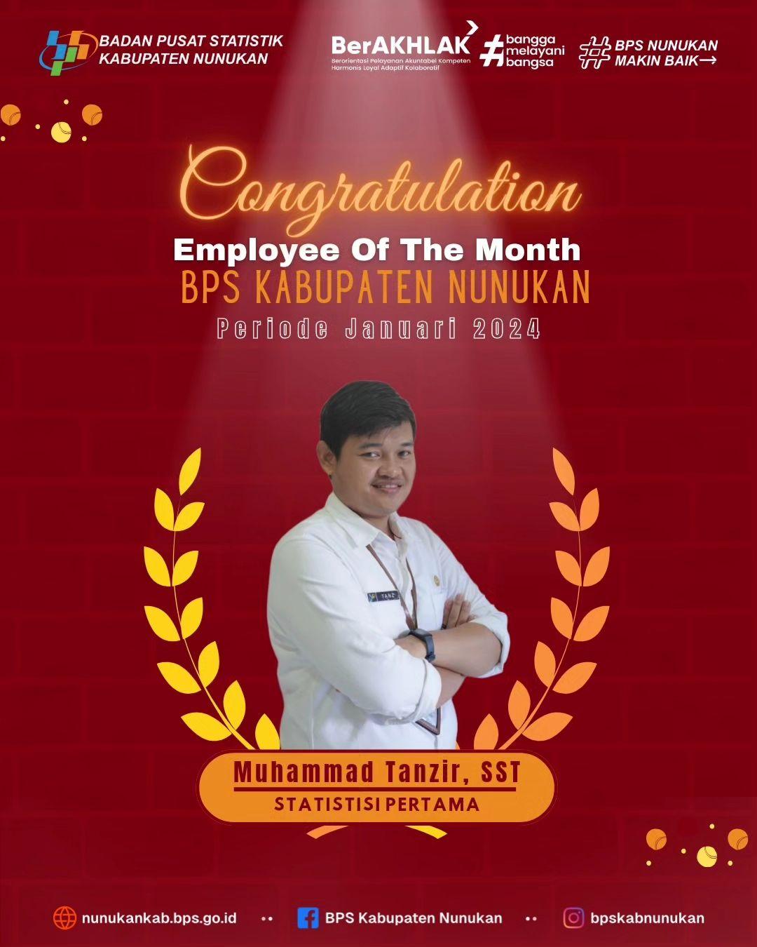 Congratulation Employee Of The Month BPS KABUPATEN NUNUKAN 